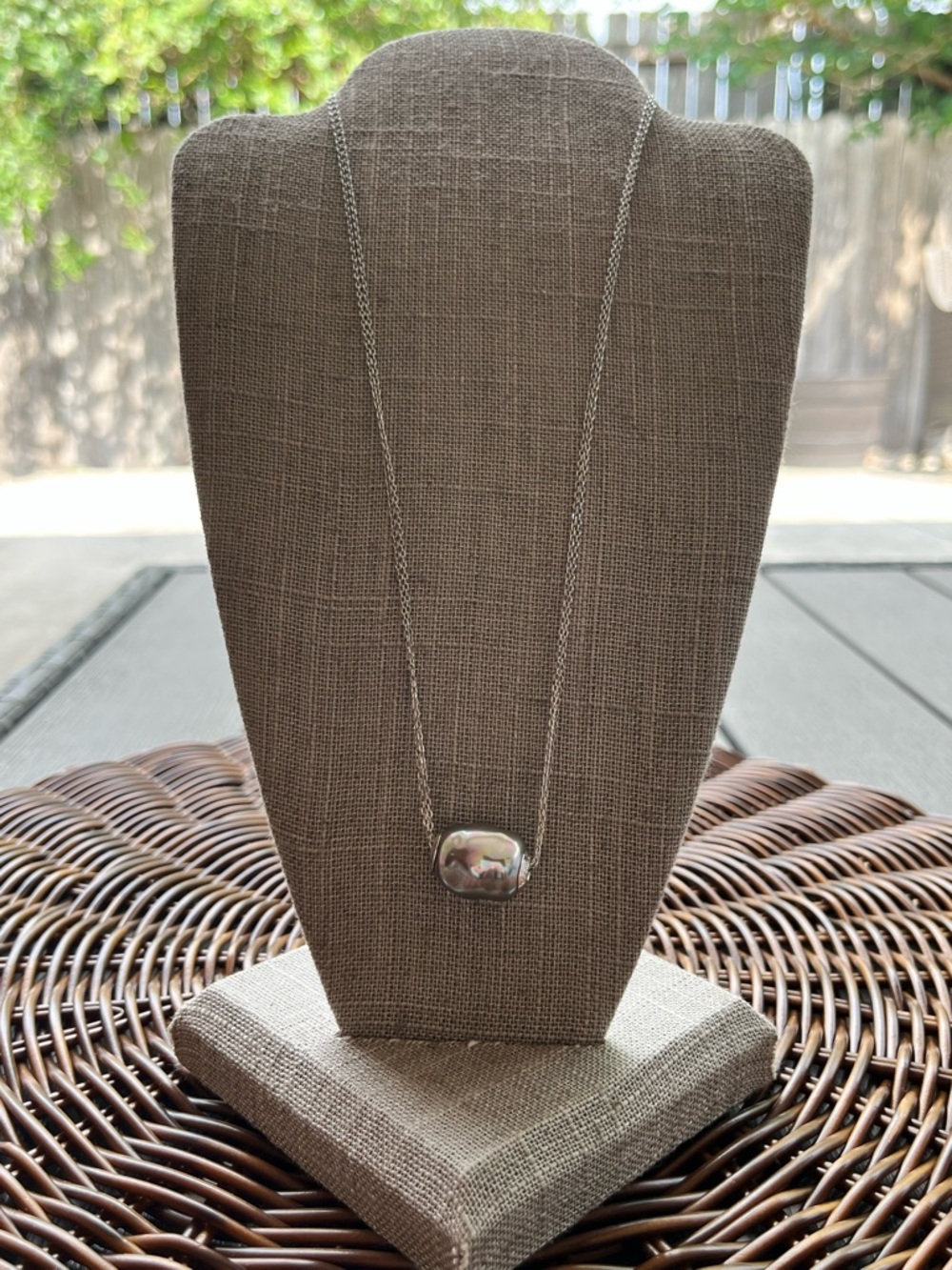 Retired Majorica Baroque Pearl Necklace in Silver Tone - Picture 3 of 5